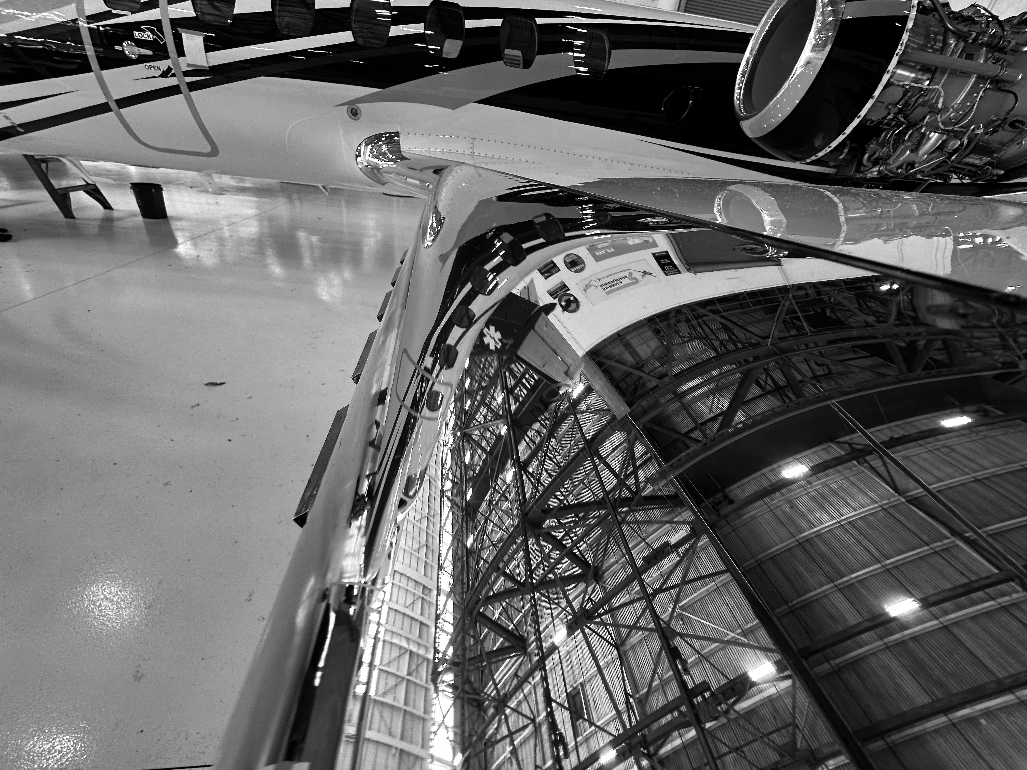 Cessna citation professionally polished brightwork.