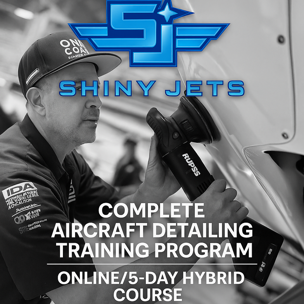 Complete aircraft detailing training course by Shiny Jets with hands-on polishing and hybrid online certification
