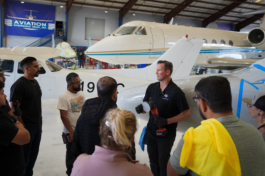 Aircraft exterior wash and paint correction training