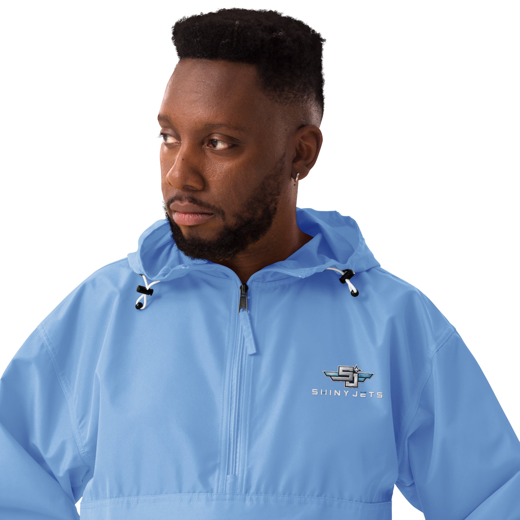 Embroidered Champion Packable Jacket | Shiny Jets